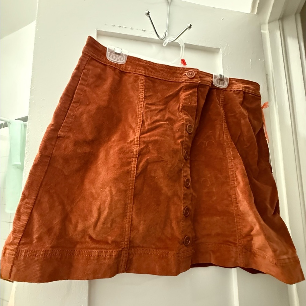 Knox Rose Terracotta Button-Front Skirt